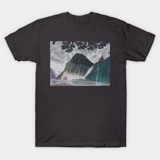 A rainy day in Milford Sound, New Zealand T-Shirt